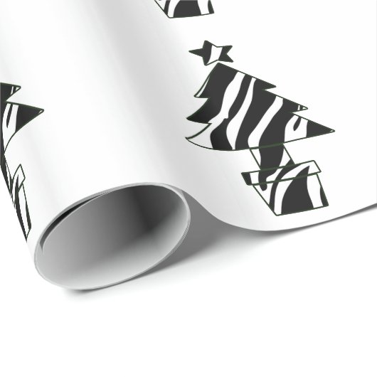 kerstbomen in Zebra Print Wrapping Paper Cadeaupapier (Rol Hoek)