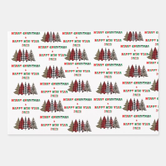 Kerstbomen. Inpakpapier Vel (Voorkant)