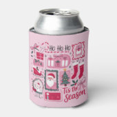 Kerstbomen is het seizoen kerstman blikjeskoeler (Blikje Voorkant)