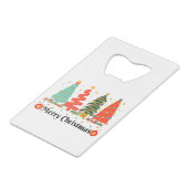 kerstbomen kerst kredietkaart flessenopener (Voorkant Gekanteld)