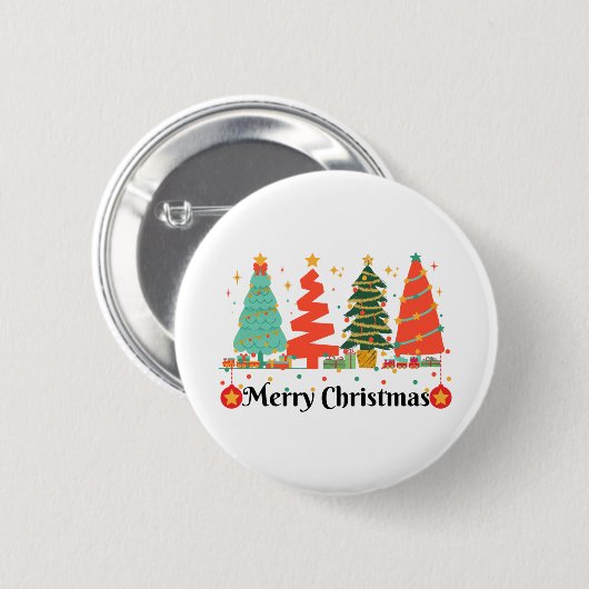 kerstbomen kerst ronde button 5,7 cm (Voorkant /achterkant)