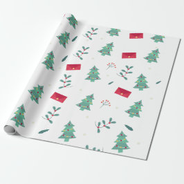 kerstbomen, kerstbomen en kerstfeestdagen cadeaupapier
