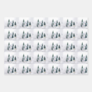 Kerstbomen, Kerstman, snoepstokken Xmas Inpakpapier Vel