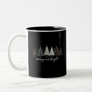 Kerstbomen Kerstvakantie Winter Tweekleurige Koffiemok