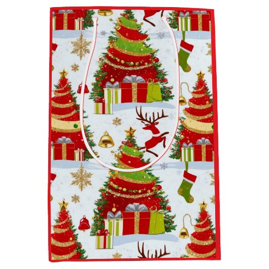 kerstbomen medium cadeauzakje (Voorkant)