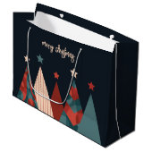 Kerstbomen met abstracte feestdagen groot cadeauzakje (Voorkant Gekanteld)