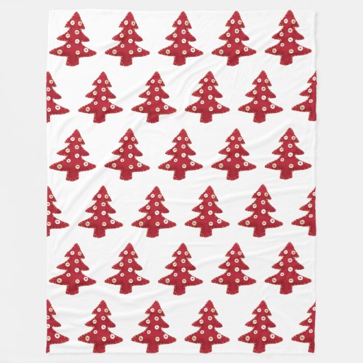 Kerstbomen met Buttonnen Patroon Fleece Deken (Voorkant)