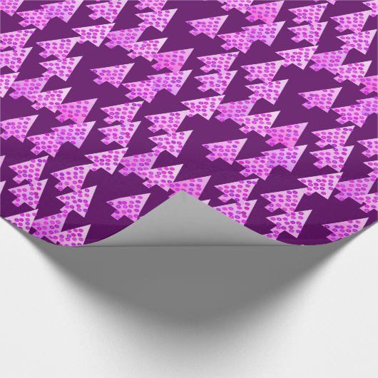 Kerstbomen met een moderne bloem - amethyst paars cadeaupapier (Hoek)