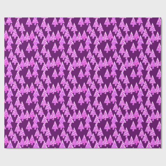 Kerstbomen met een moderne bloem - amethyst paars cadeaupapier (Vlak)