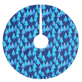 Kerstbomen met een moderne bloem - kobalt blauw kerstboom rok