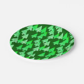 Kerstbomen met een moderne bloem - pijngroen papieren bordje (Gekanteld)