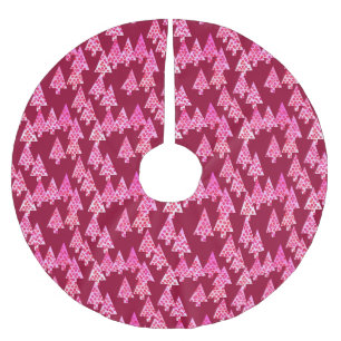 Kerstbomen met een moderne bloem - wijn en roze kerstboom rok