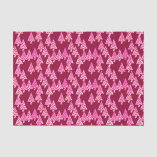 Kerstbomen met een moderne bloem - wijn en roze tissuepapier
