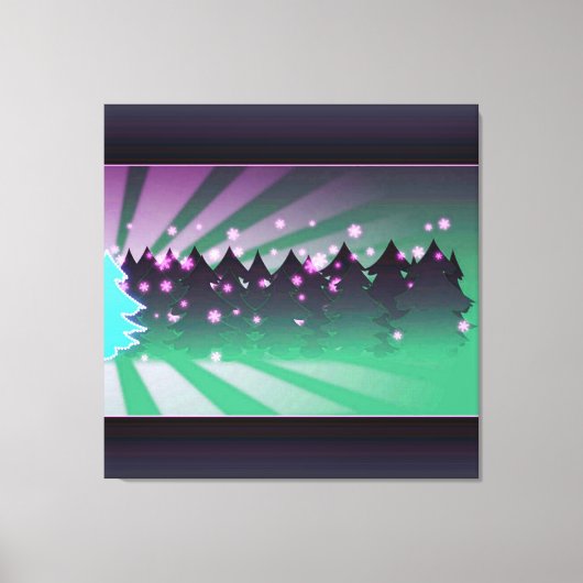 kerstbomen met groene tassen canvas afdruk (Voorkant)