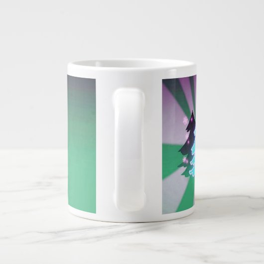 kerstbomen met groene tassen extra grote mok (Achterkant)