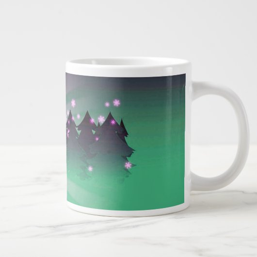 kerstbomen met groene tassen extra grote mok (Rechts)