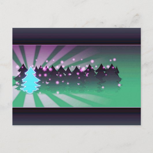 kerstbomen met groene tassen feestdagenkaart (Voorkant)