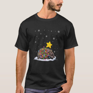Kerstbomen met kerstboomlampjes voor stekelvarkens t-shirt