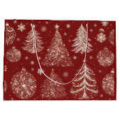 Kerstbomen met Ornamenten Groot Cadeauzakje (Achterkant)