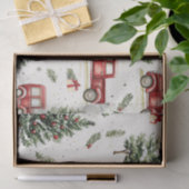 Kerstbomen met oude rode vrachtwagens tissuepapier (Geschenk)