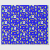 kerstbomen met papierblauw cadeaupapier (Vlak)