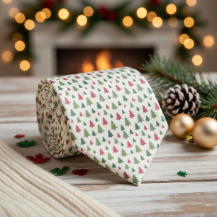 Kerstbomen met Pastelkleuren Stropdas