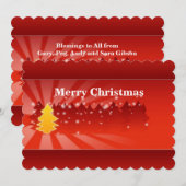 kerstbomen met rode Kaart (Voorkant / Achterkant)