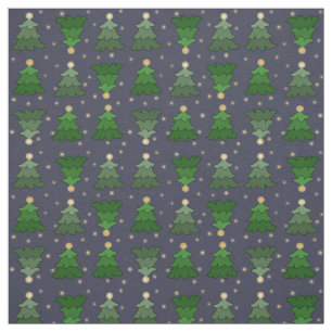 Kerstbomen met sterren op Custom Blue Stof