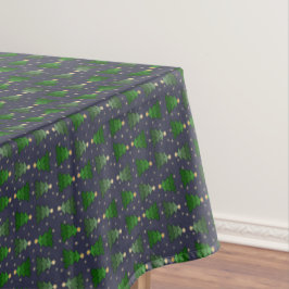 Kerstbomen met sterren op Custom Blue Tafelkleed