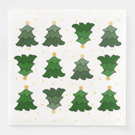 Kerstbomen met sterren op Custom White Servet