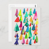 kerstbomen met waterverf briefkaart (Voorkant / Achterkant)