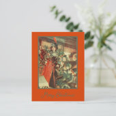  kerstbomen met winterjuffrouw feestdagenkaart (Staand voorkant)