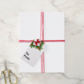 kerstbomen met wit Cadeau rood lint Cadeaulabel (Met Touw)