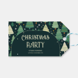 Kerstbomen Modern Sage Groen Patroon Partij Cadeaulabel