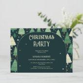 Kerstbomen Modern Sage Groen Patroon Partij Kaart (Staand voorkant)