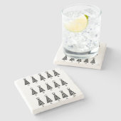 kerstbomen Onderzetter met marmer Stone (Zijkant)