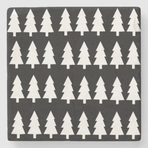 kerstbomen Onderzetter met marmer Stone