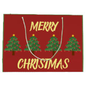 Kerstbomen op rode cadeautas (Achterkant)