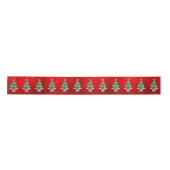 Kerstbomen op Rode Glitters Lint (Voorkant)