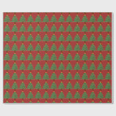 Kerstbomen op rode inpakpapier (Vlak)