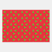kerstbomen op rood inpakpapier vel (Voorkant 2)