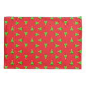 kerstbomen op rood kussensloop (Achterkant)