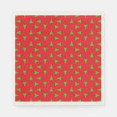 kerstbomen op rood servet (Voorkant)