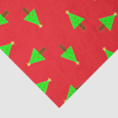 kerstbomen op rood tissuepapier (Detail)