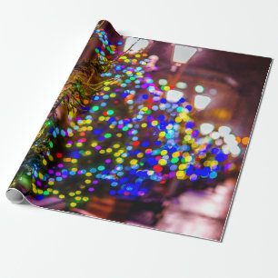 Kerstbomen op straat cadeaupapier