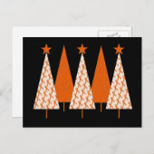 kerstbomen - Oranje lint Feestdagenkaart (Voorkant / Achterkant)