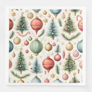 Kerstbomen Ornamenten Candy Canes Pattern Servet