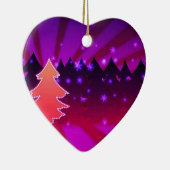 kerstbomen, Paars Keramisch Ornament (Rechts)