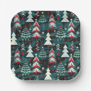 kerstbomen. papieren bordje