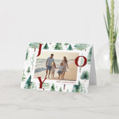 Kerstbomen Patroon Rode vreugde Foto gevouwen Aankondiging (Voorkant)